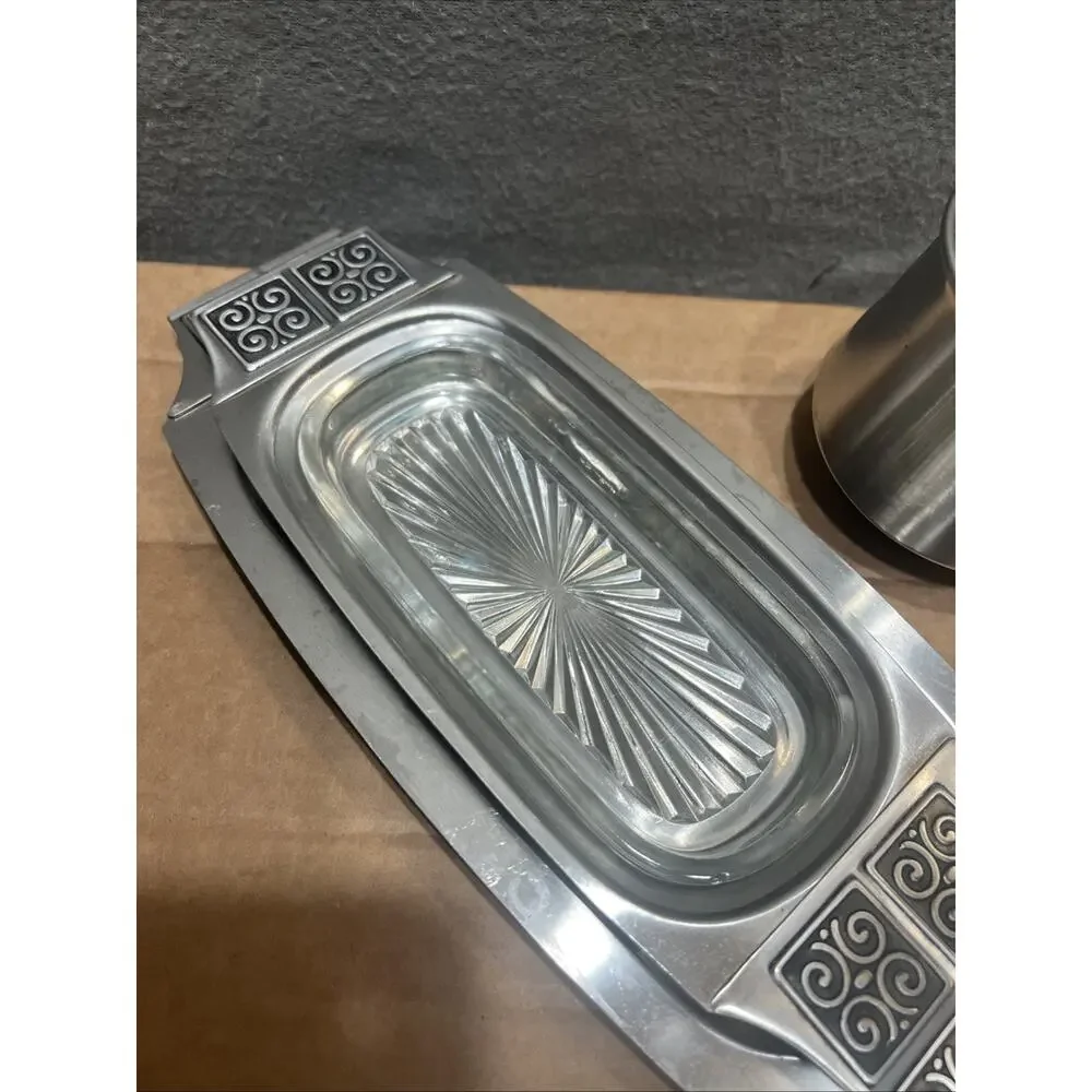 Vintage 1960s Rogers Insilco Fashion Stainless Serving Set 6 Pieces